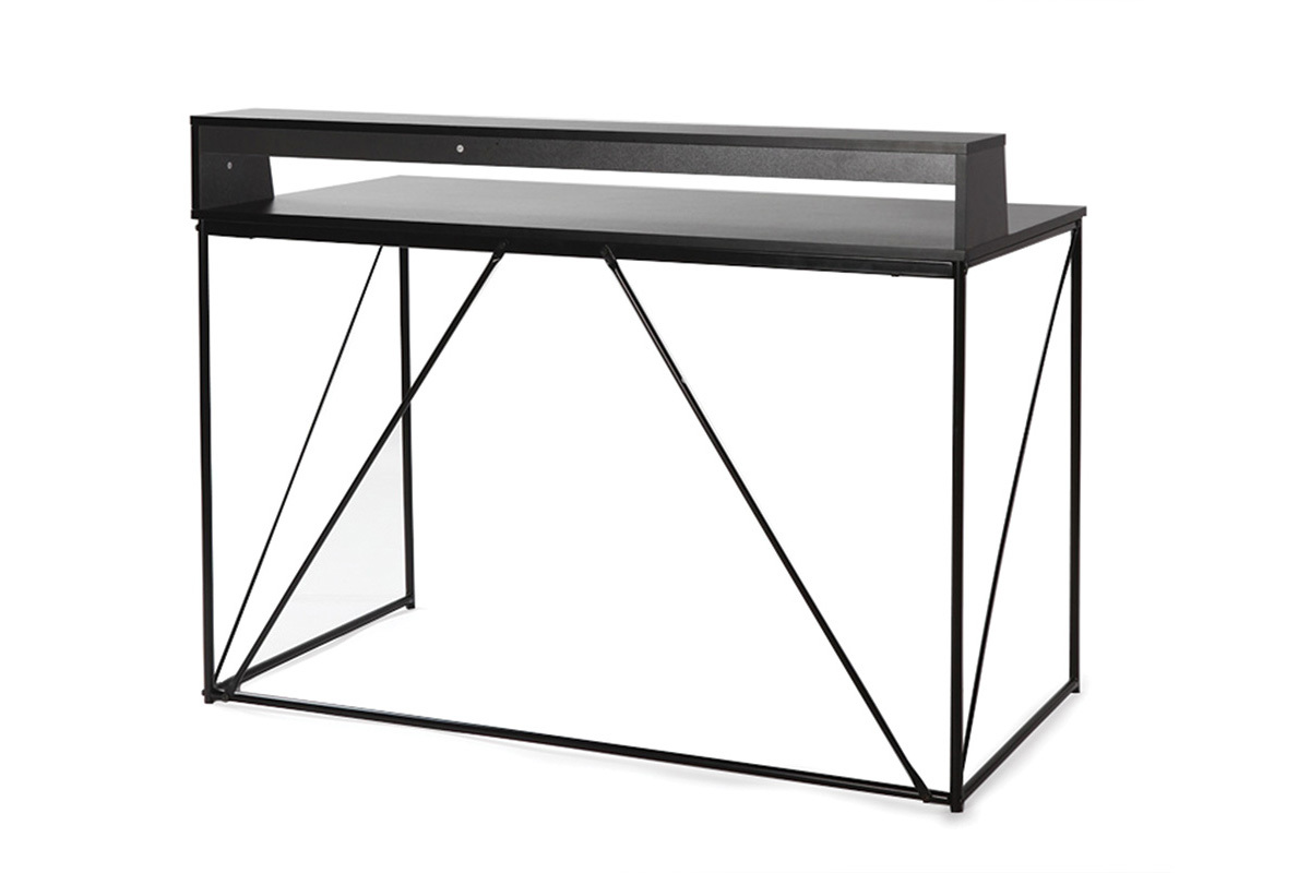 Bureau design mtal gris et noir L120 cm WALT