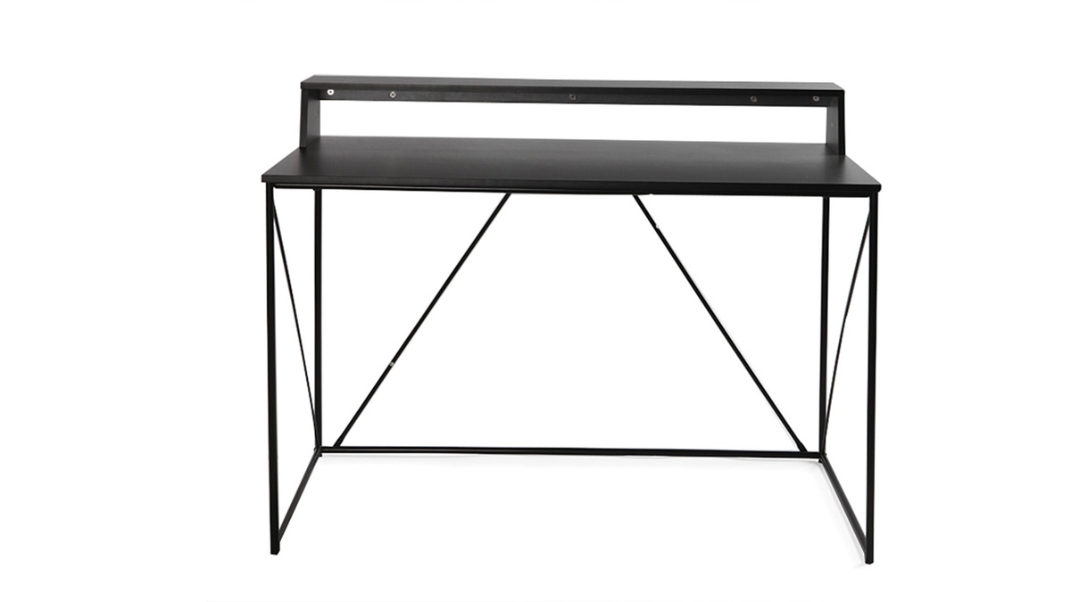 Bureau design mtal gris et noir L120 cm WALT