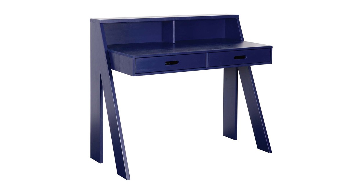 Bureau enfant en pin bleu marine MALO