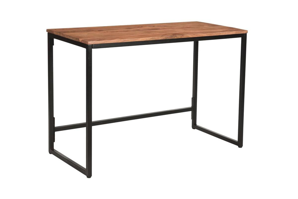 Bureau industriel bois massif et mtal noir L115 cm HOORN