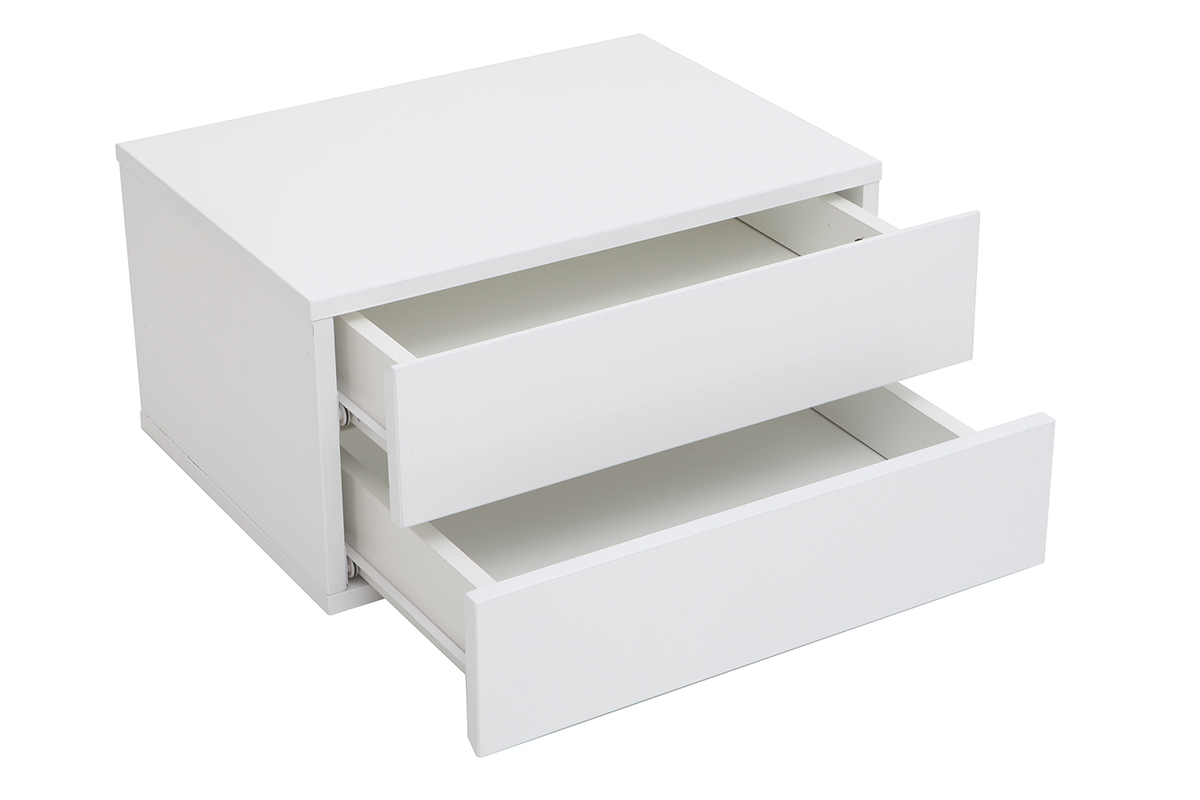 Bureau modulable design avec rangements blanc laqu L140-218 cm MAX