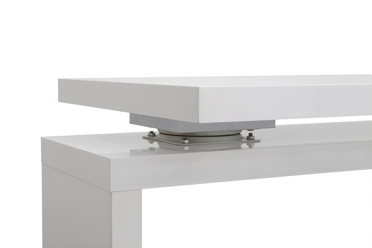 Bureau modulable design blanc laqu L140-218 cm MAX