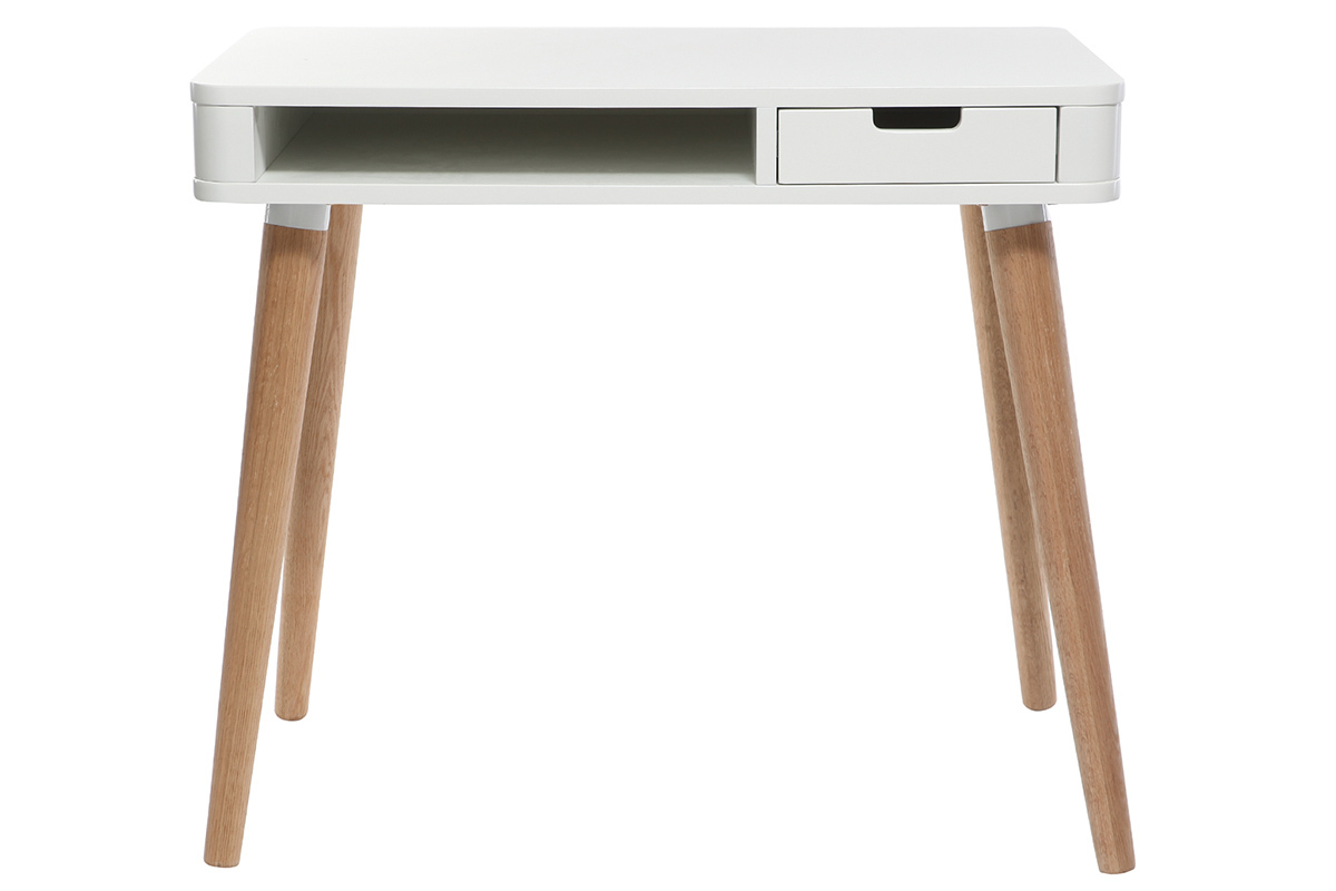 Bureau scandinave enfant bois et blanc TOTEM