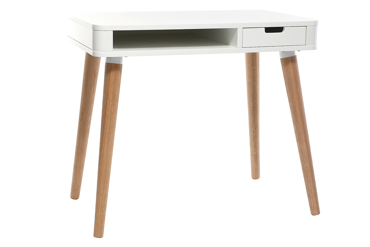 Bureau scandinave enfant bois et blanc TOTEM