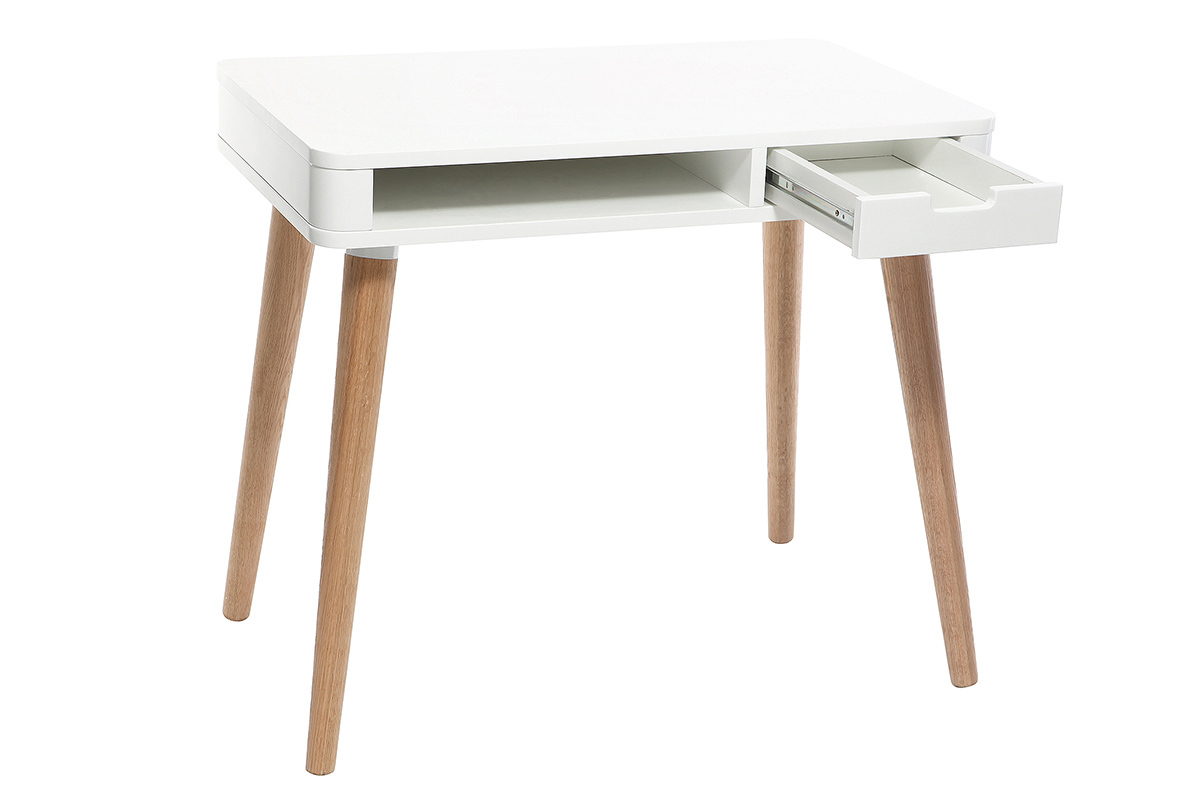 Bureau scandinave enfant bois et blanc TOTEM