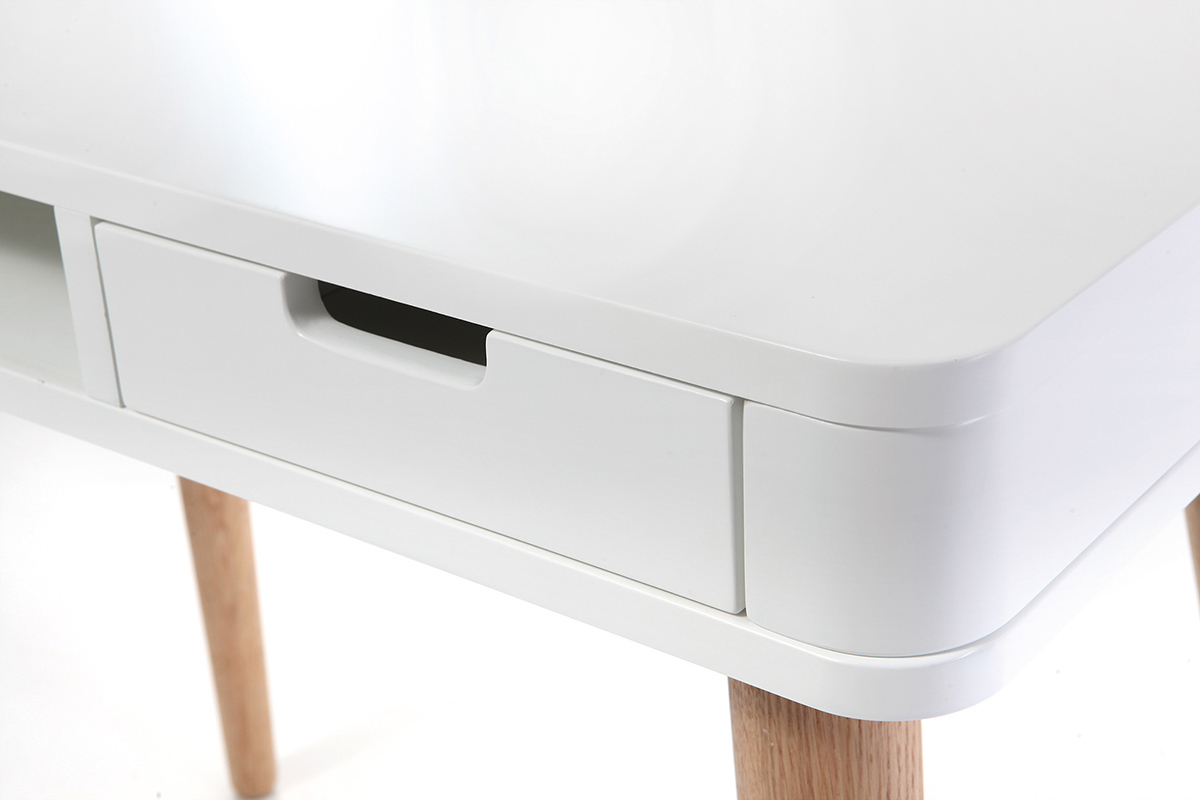 Bureau scandinave enfant bois et blanc TOTEM