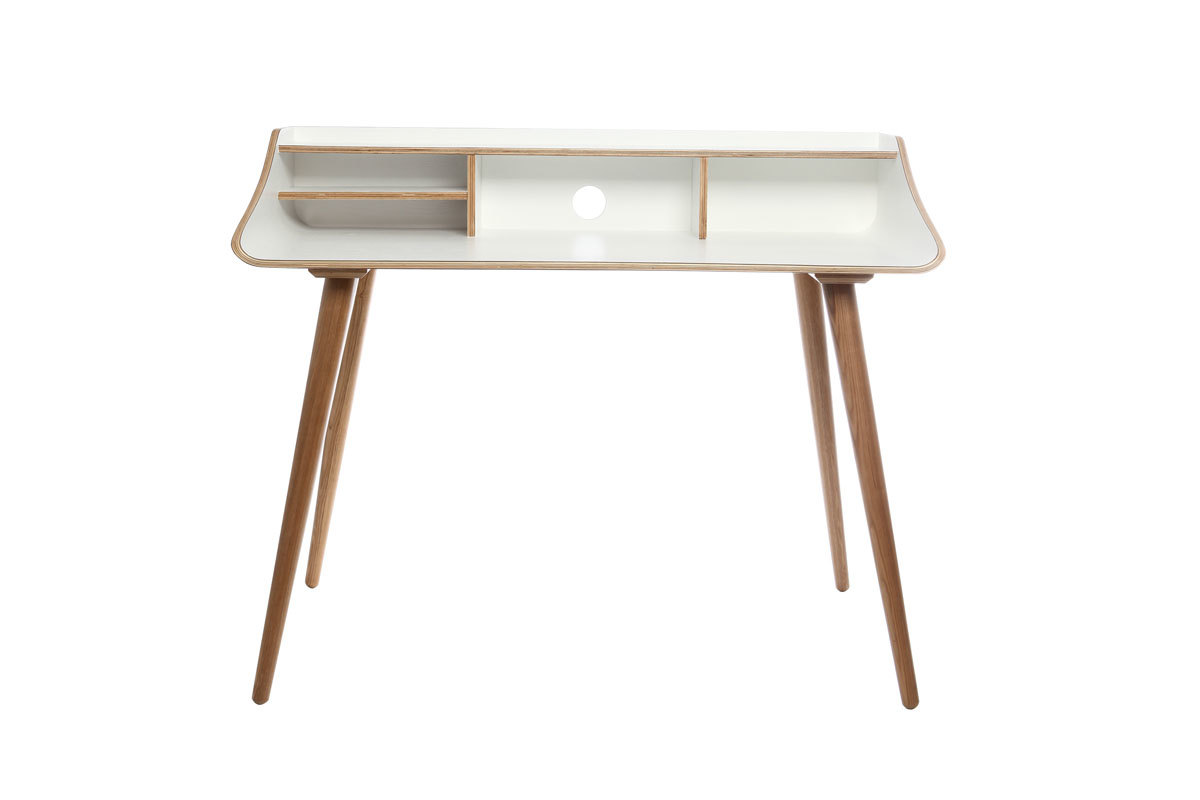 Bureau scandinave finition bois teint blanc NORDECO