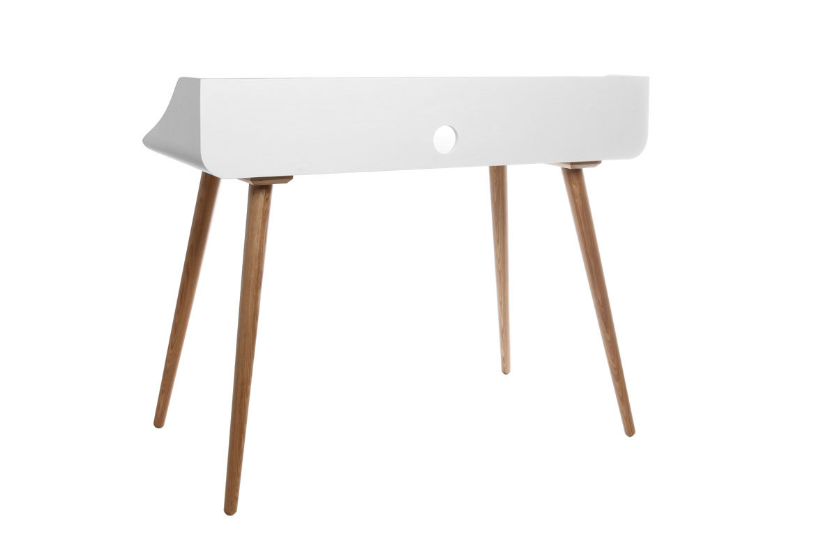 Bureau scandinave finition bois teint blanc NORDECO