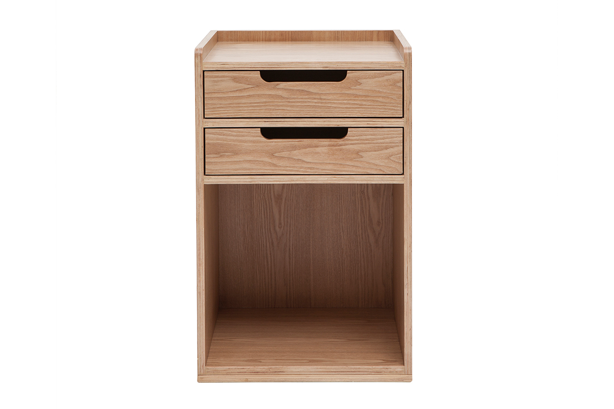 Caisson de bureau 2 tiroirs scandinave bois clair OPUS