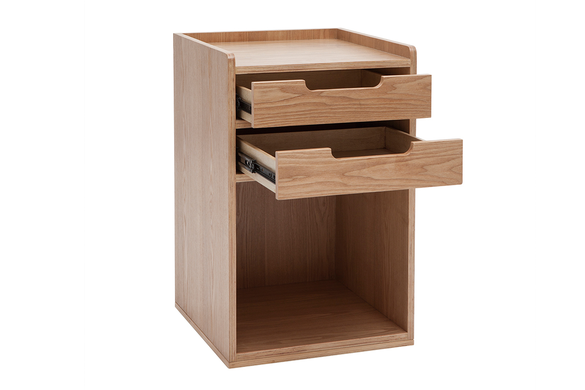 Caisson de bureau 2 tiroirs scandinave bois clair OPUS