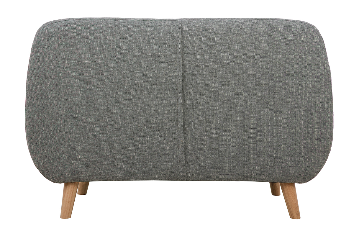 Canap 2 places scandinave dhoussable gris clair et bois YNOK