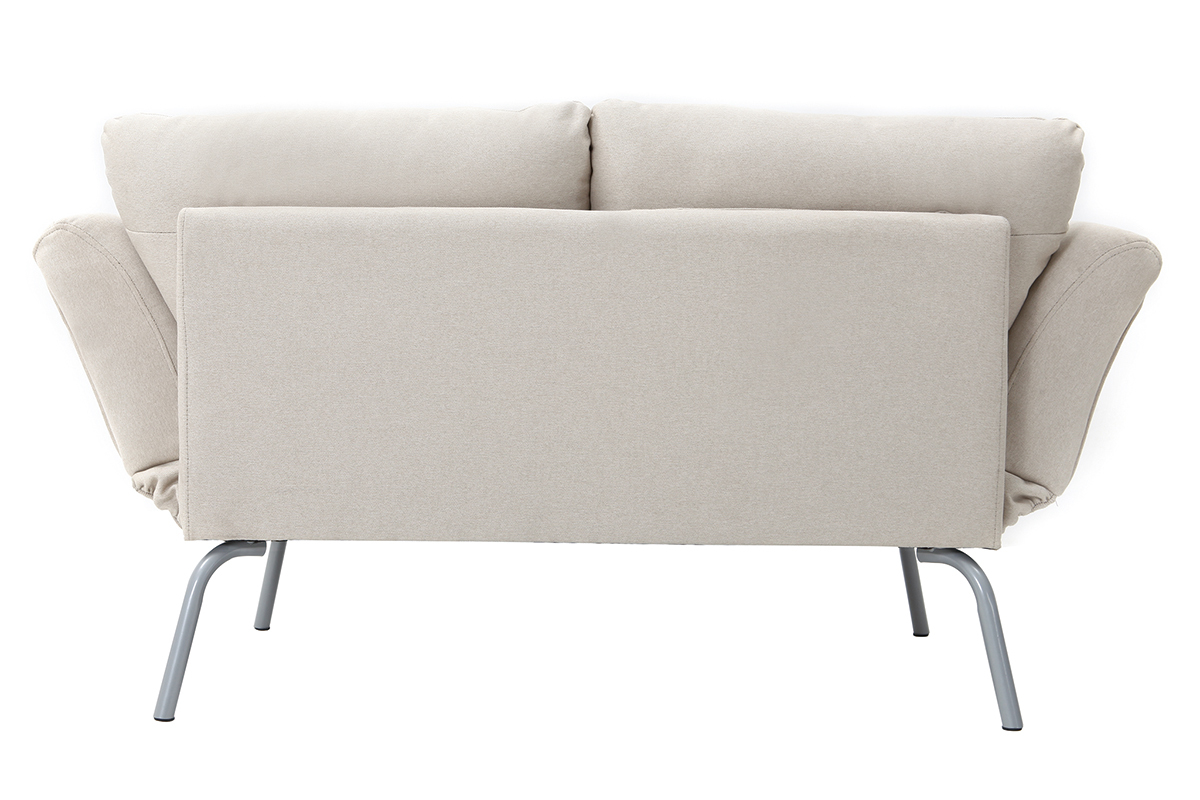 Canap convertible 2 places design beige ELMER