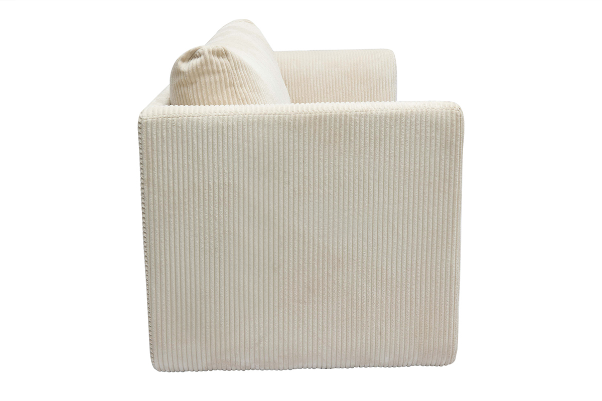 Canap convertible 2 places en tissu velours ctel beige LEON