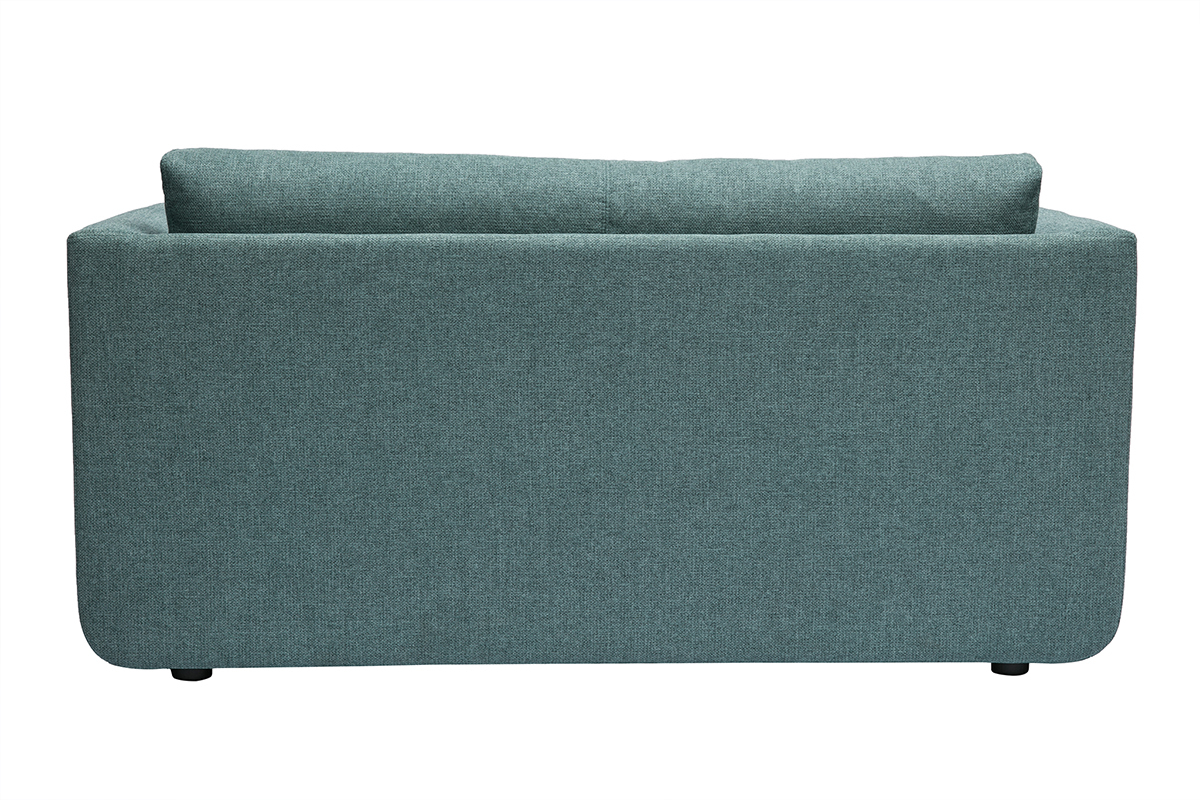 Canap convertible 2 places en tissu vert de gris LEON