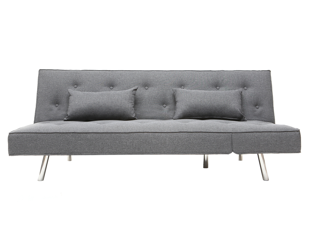 Canapé Convertible En Tissu Gris Foncé Leonard Miliboo