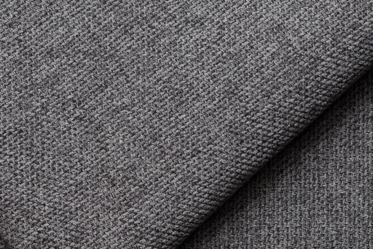 Canap d'angle droit modulable avec chauffeuse double en tissu gris anthracite PLURIEL