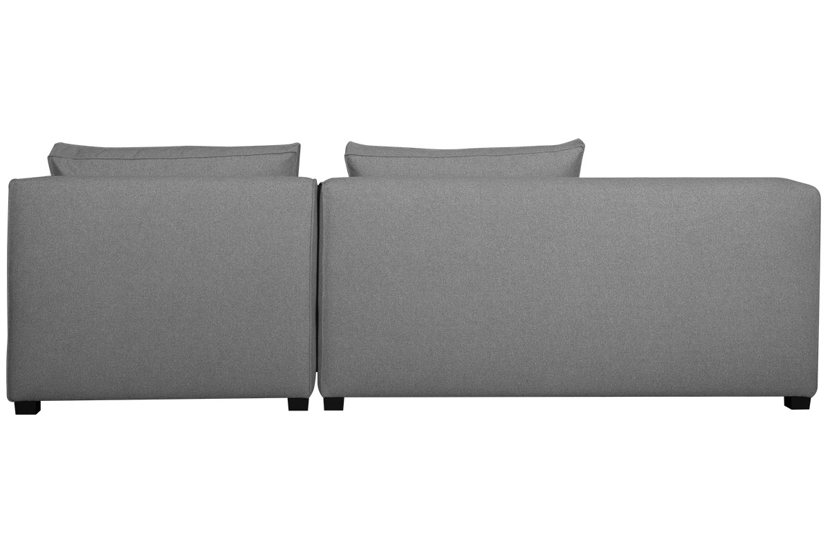 Canap d'angle gauche modulable en tissu gris clair PLURIEL