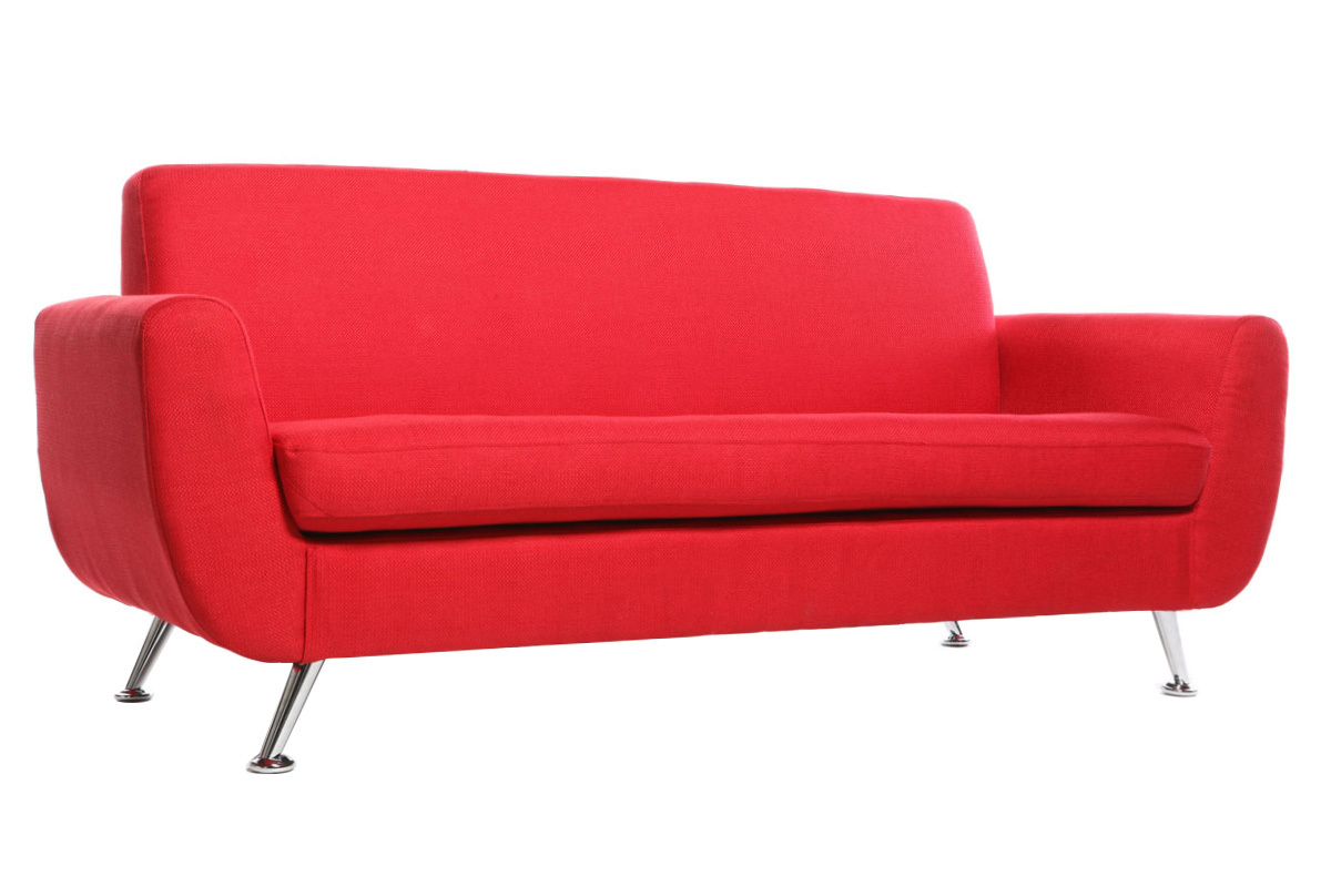 Canap design 3 places rouge PURE