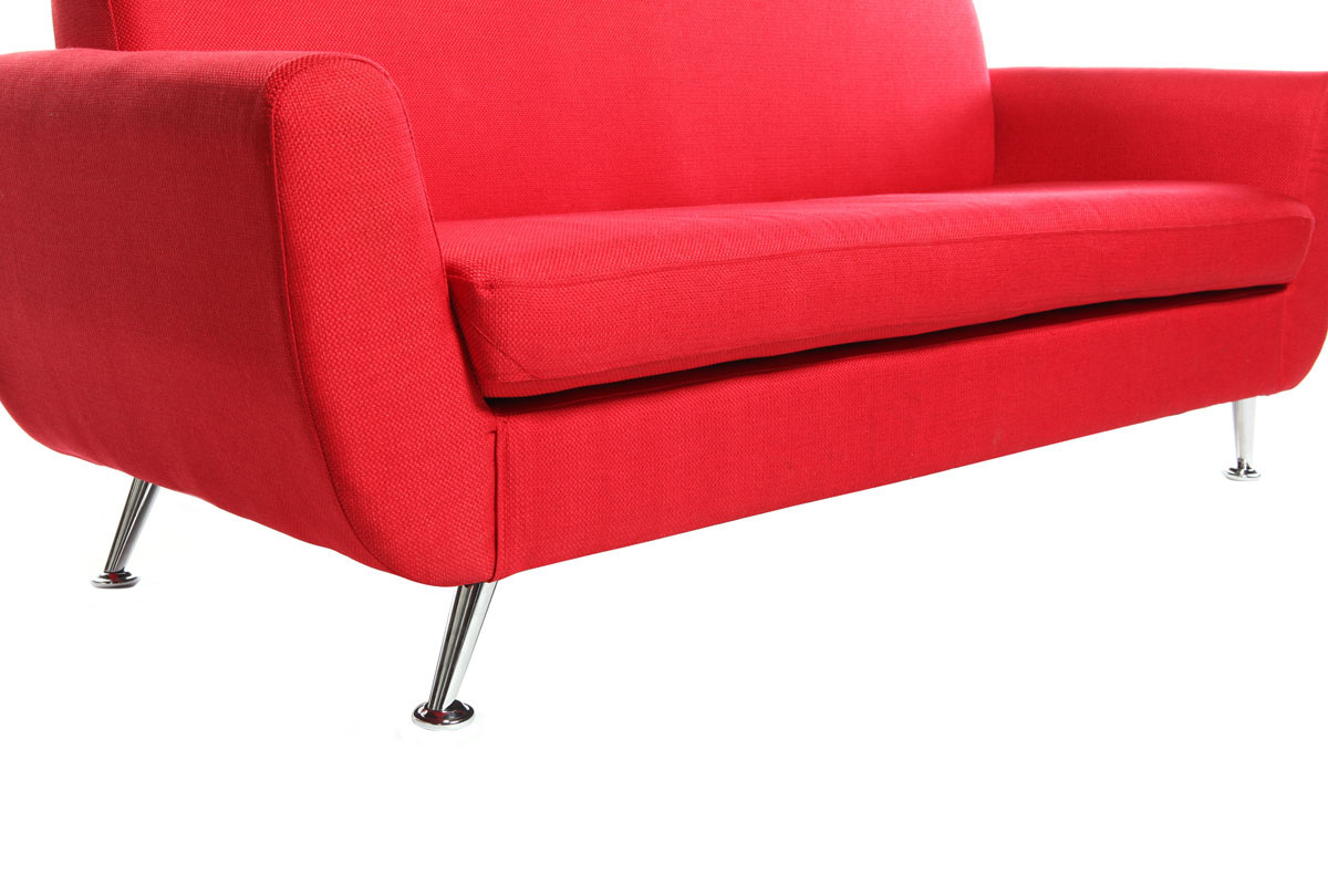 Canap design 3 places rouge PURE