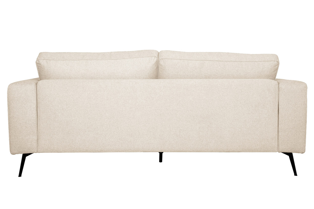 Canap design 4 places L210cm en tissu beige et mtal noir OSMANN