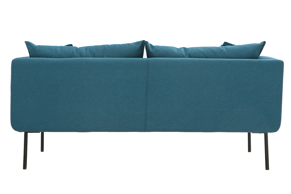 Canap design contemporain 3 places bleu canard MATHIS