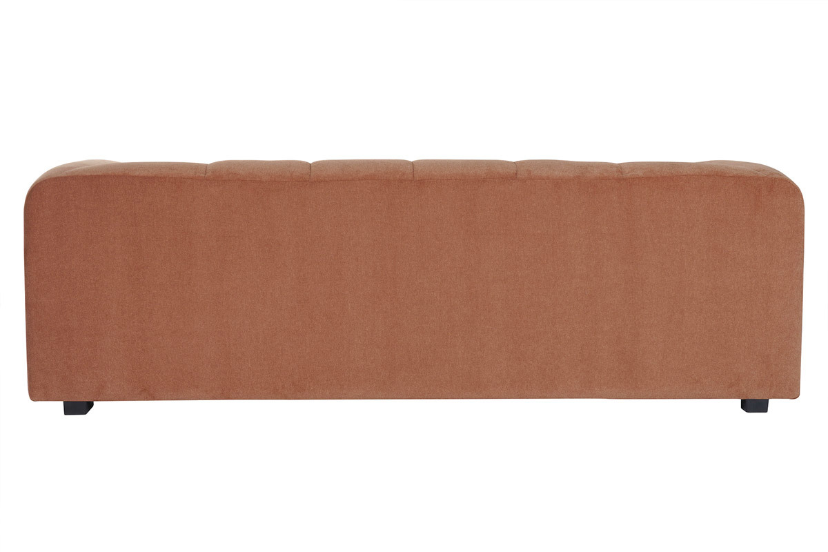 Canap design en tissu effet velours terracotta 3-4 places OLIVEIRO