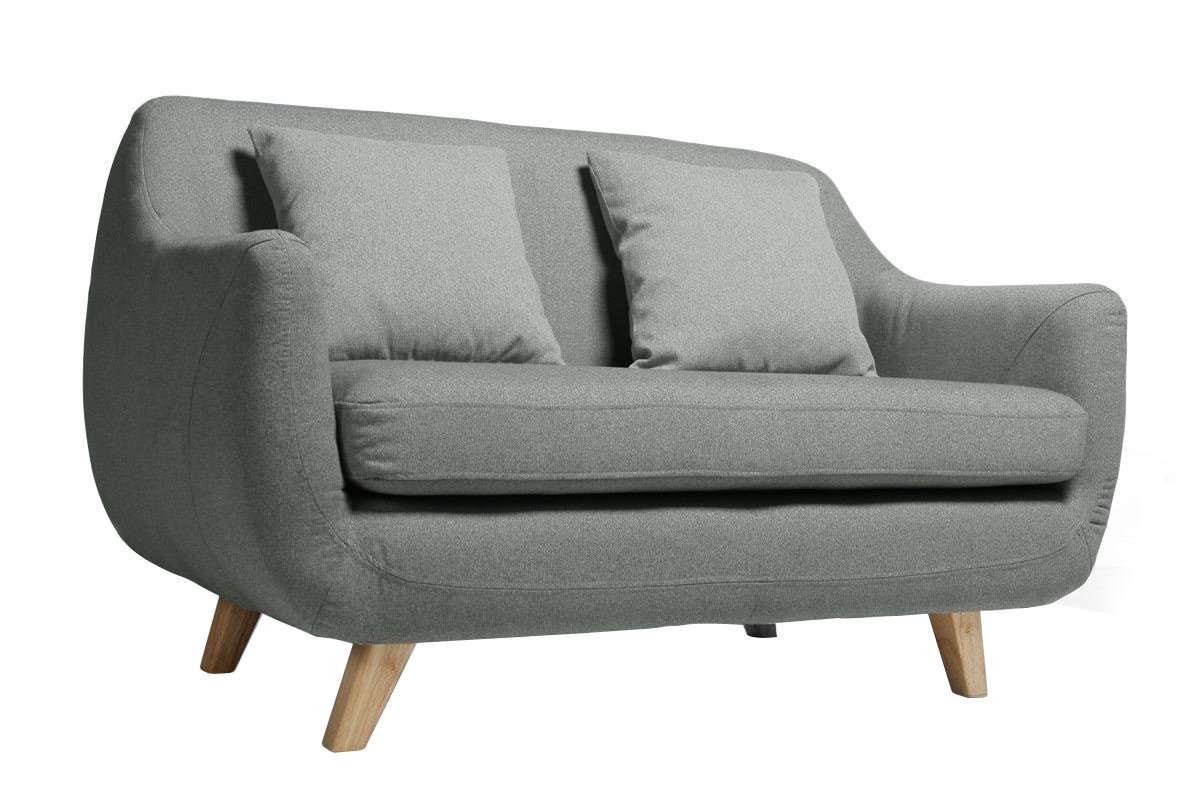 Canap design scandinave 2 places gris SKANDI