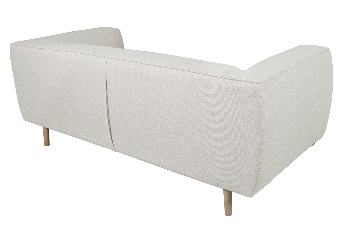 Canap scandinave 2-3 places en tissu beige et bois clair MORRIS