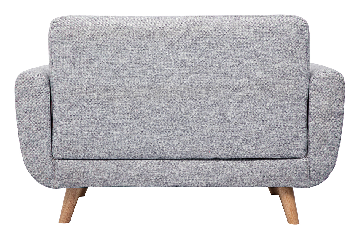 Canap scandinave 2 places en tissu gris et bois clair PURE