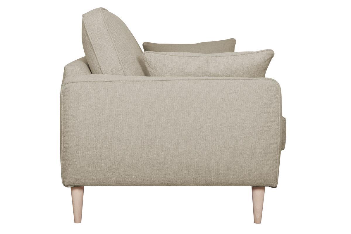 Canap scandinave 3 places en tissu beige et bois clair PAPEL