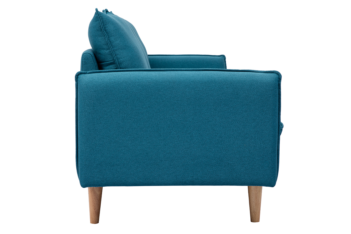 Canap scandinave 3 places en tissu bleu canard HOLMS