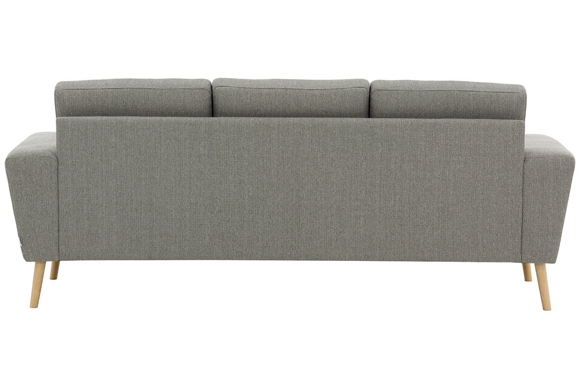 Canap scandinave 3 places en tissu gris clair MOCAZ