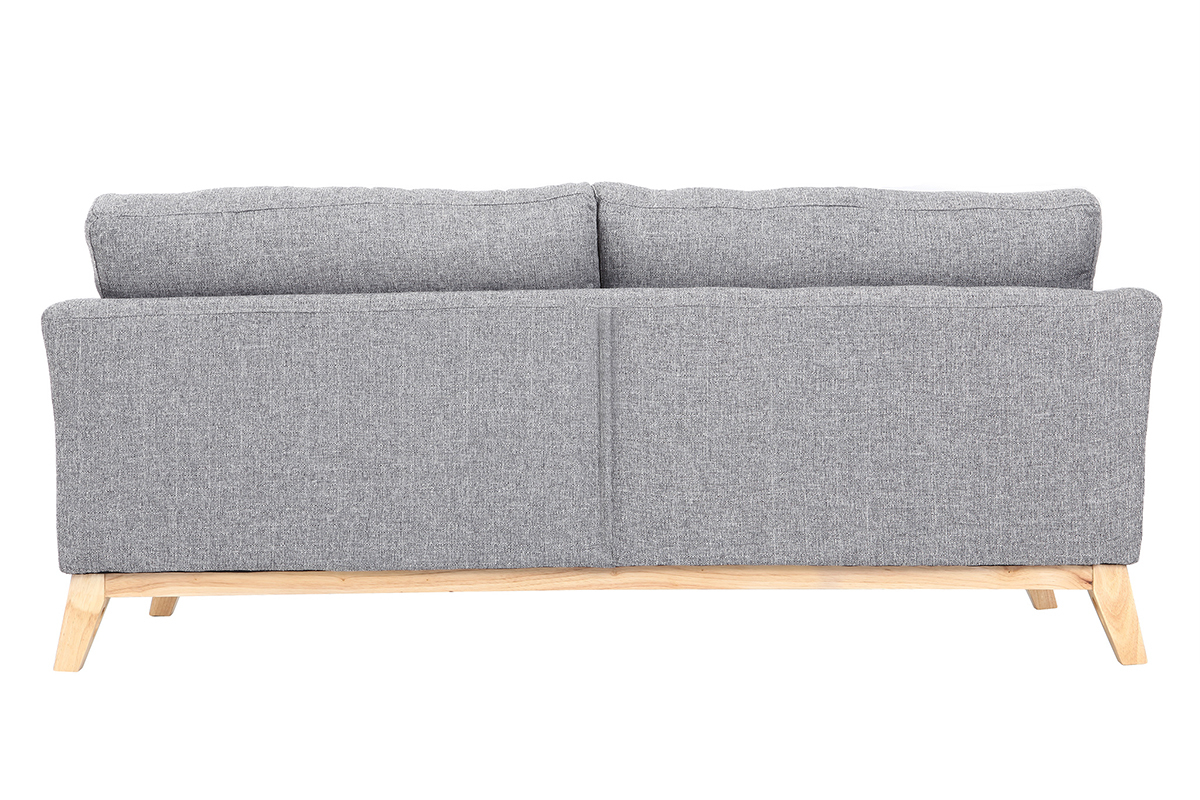 Canap scandinave dhoussable 3 places en tissu gris clair et bois clair OSLO