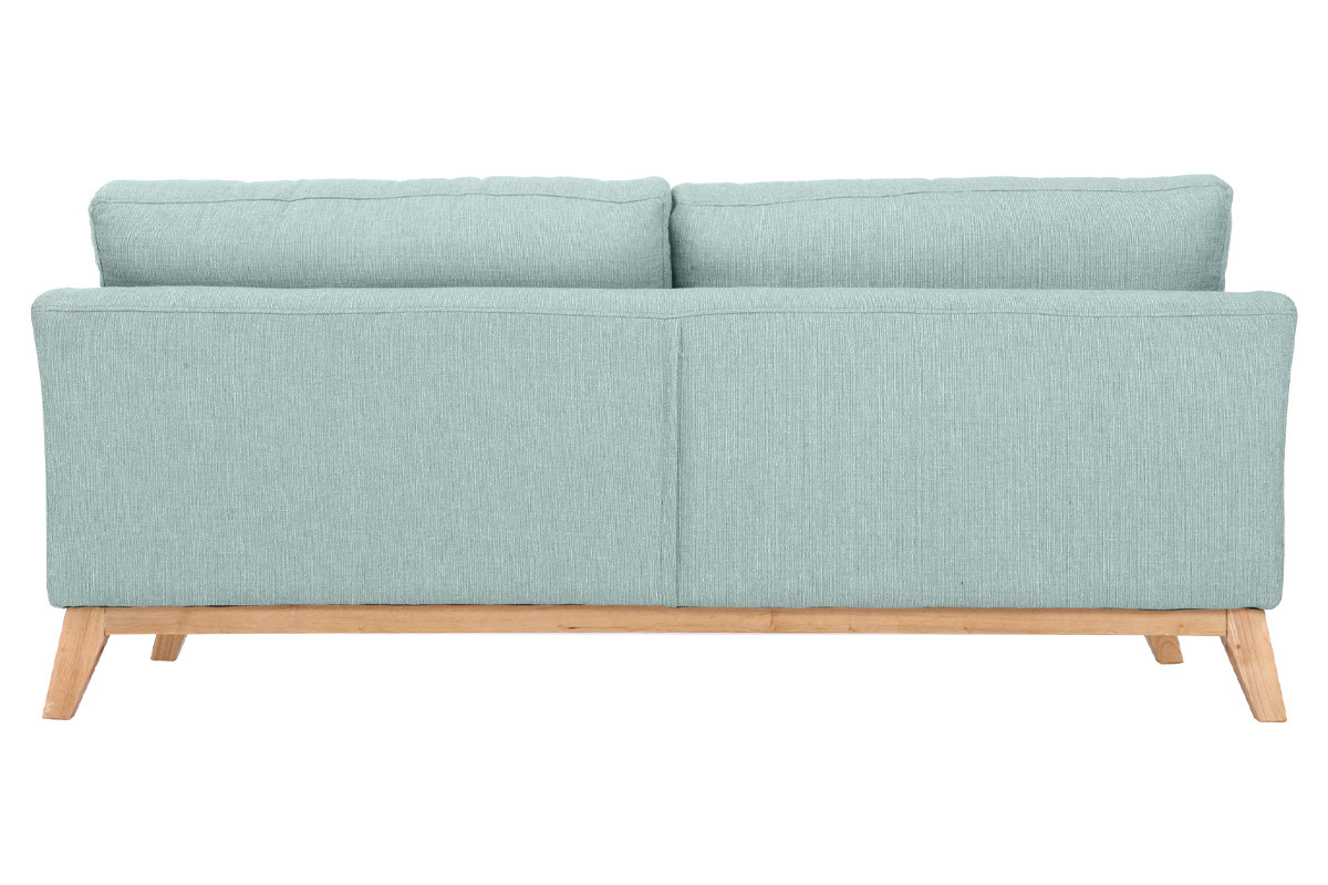 Canap scandinave dhoussable 3 places en tissu vert lagon et bois clair OSLO