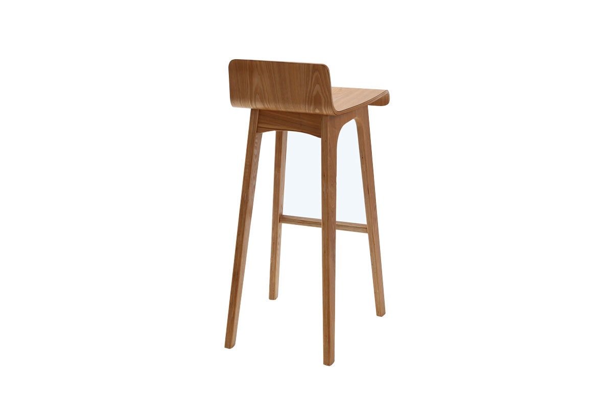 Chaise de bar scandinave en bois clair H75 cm BALTIK