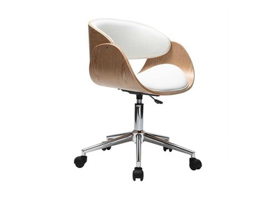 Fauteuil de bureau design CLASSY, piétement aluminium avec roulettes,  assise pivotante coque plastique couleur avec accoudoirs.