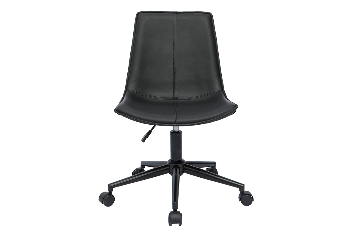 Chaise de bureau  roulettes noire LISON