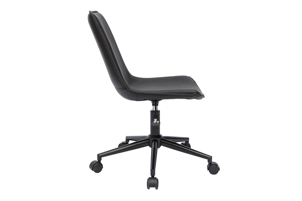 Chaise de bureau  roulettes noire LISON