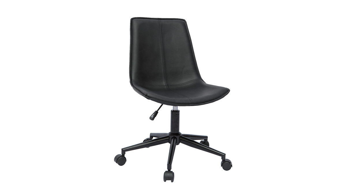 Chaise de bureau  roulettes noire LISON