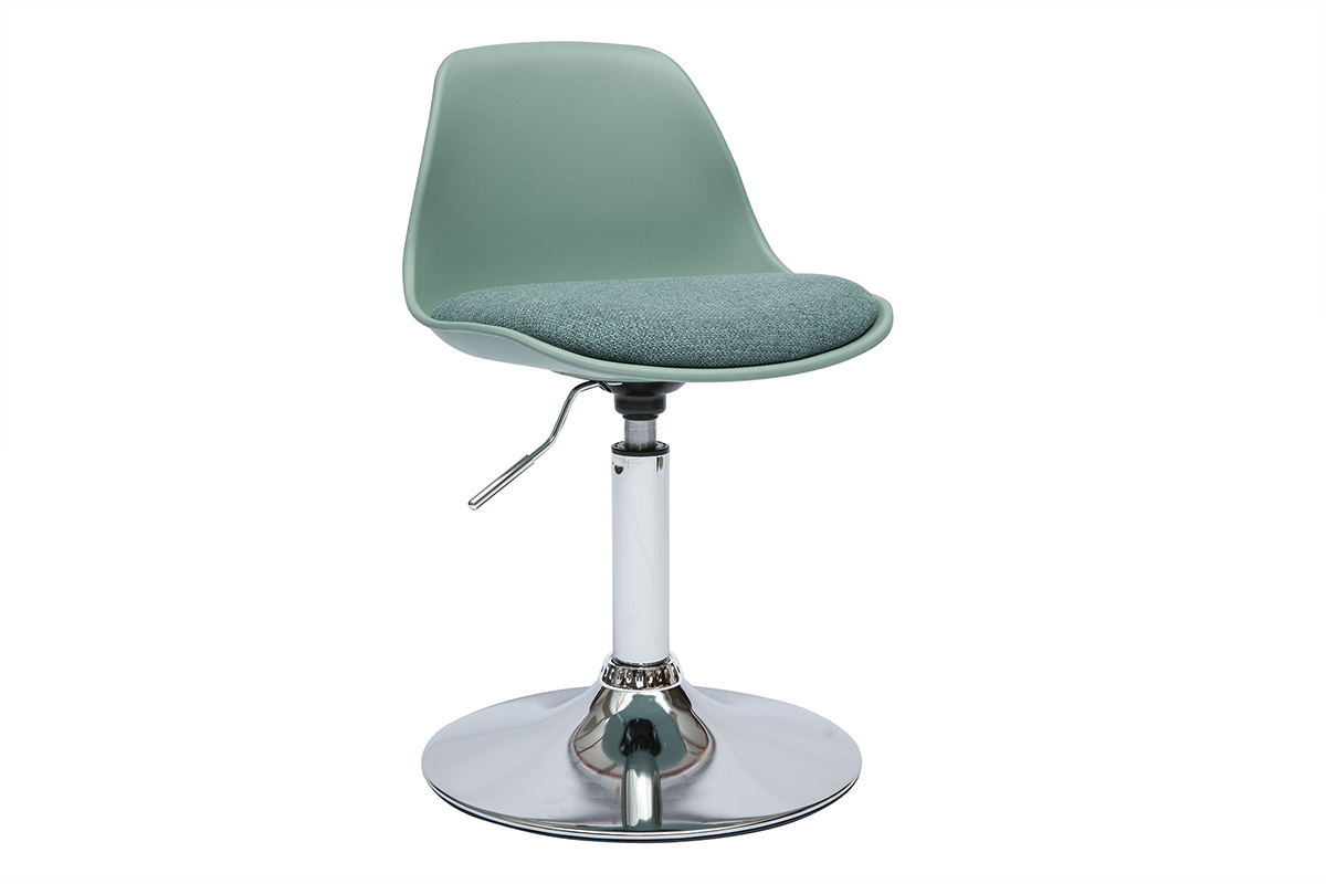 Chaise de bureau design enfant vert de gris STEEVY