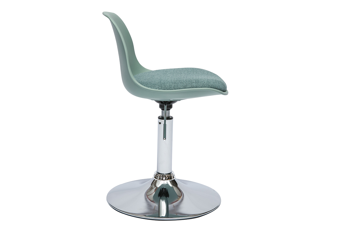 Chaise de bureau design enfant vert de gris STEEVY