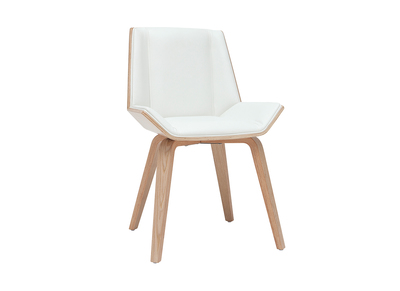 Chaise scandinave blanc et bois clair OKTAV - Miliboo