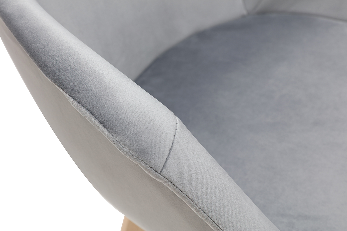 Chaise design en velours gris TAYA