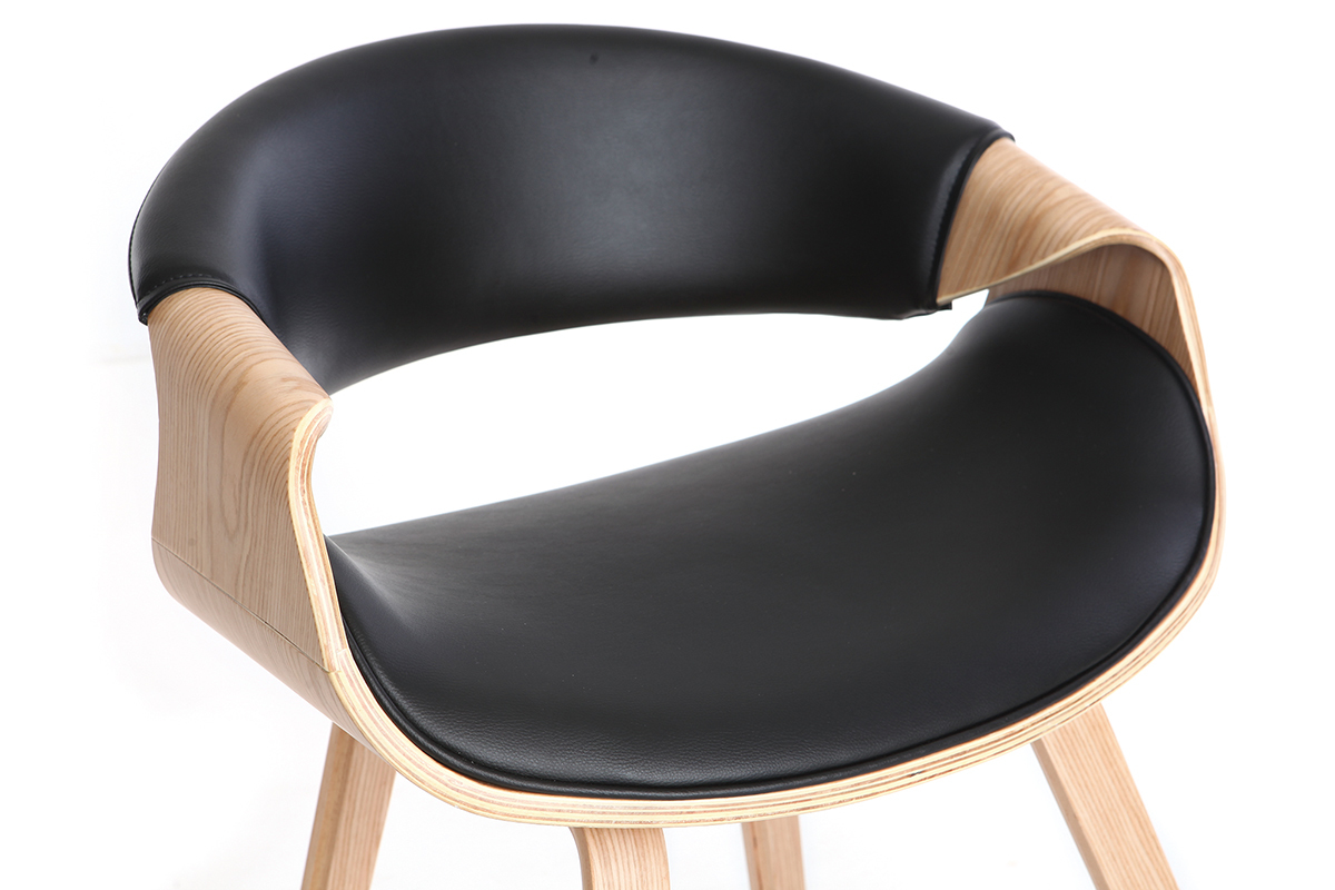 Chaise design noir et bois clair ARAMIS