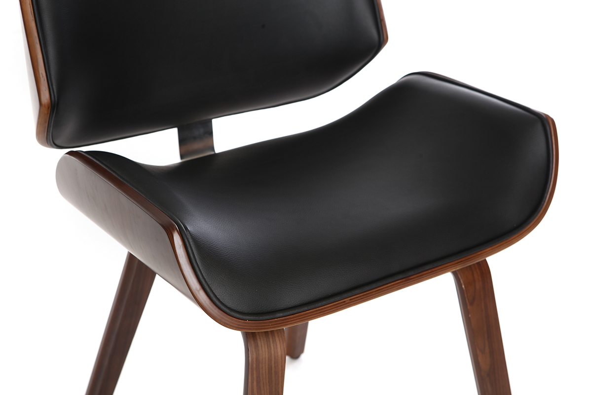 Chaise design noir et bois fonc RUBBENS