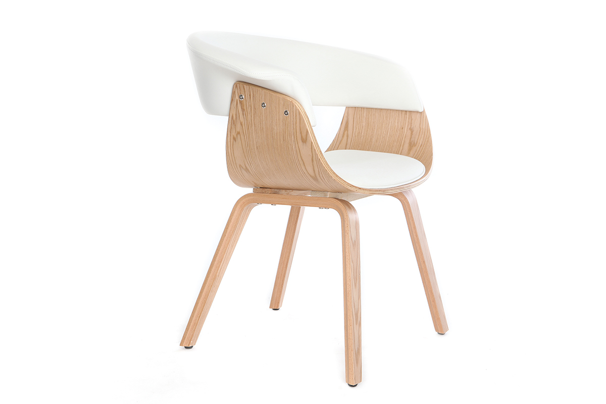 Chaise scandinave blanc et bois clair OKTAV