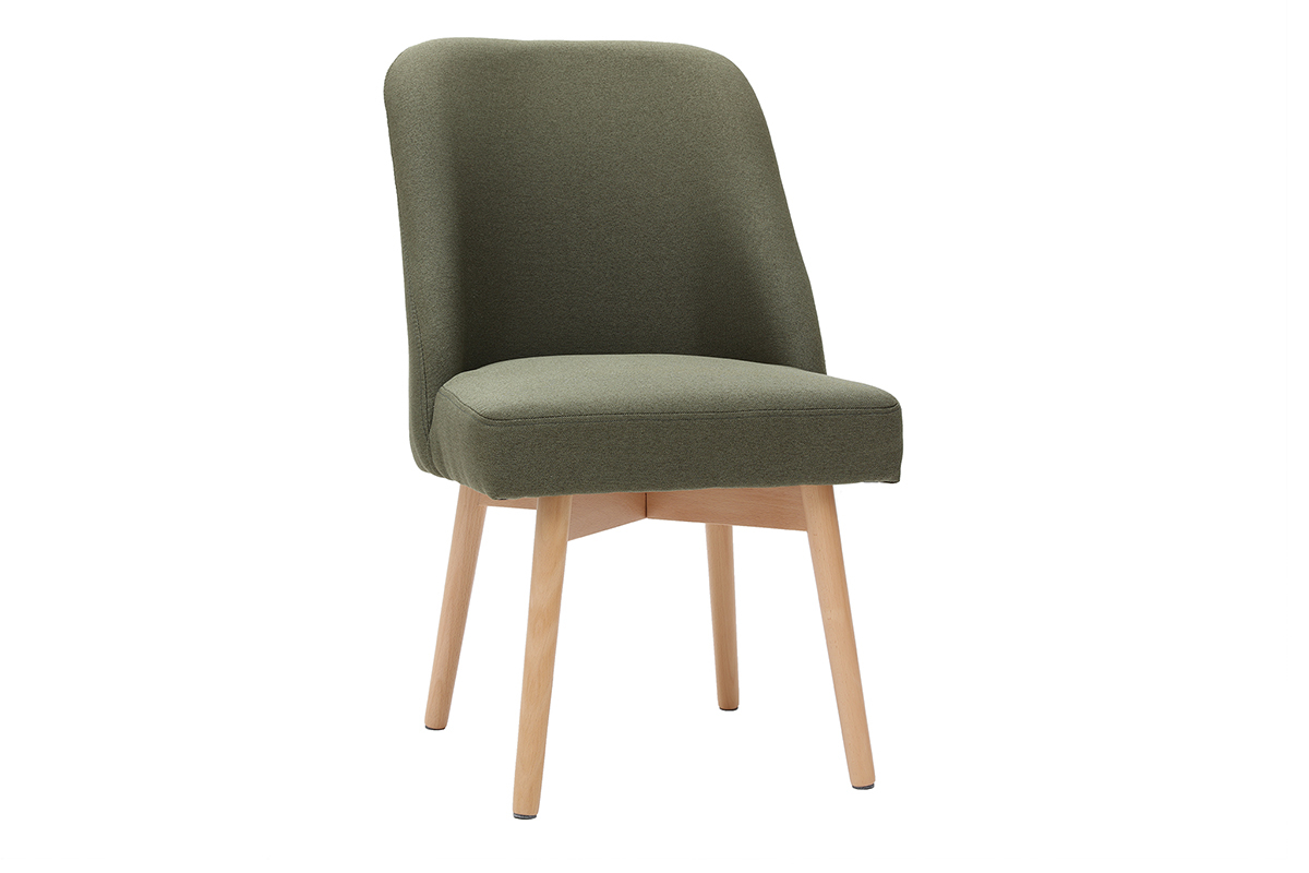 Chaise scandinave en tissu kaki LIV