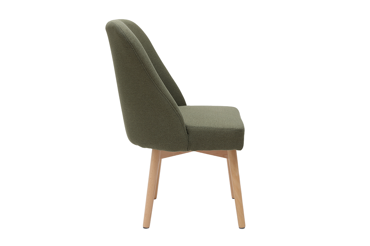 Chaise scandinave en tissu kaki LIV