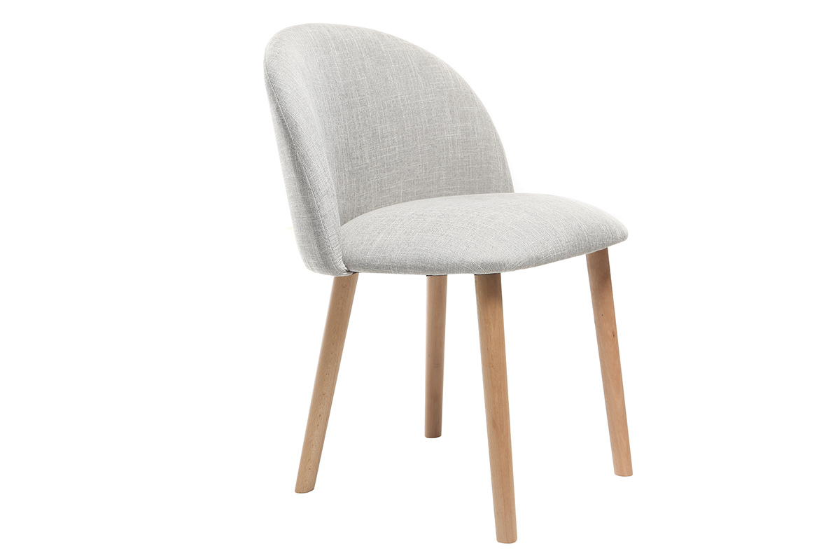 Chaise scandinave gris polaire et bois CELESTE