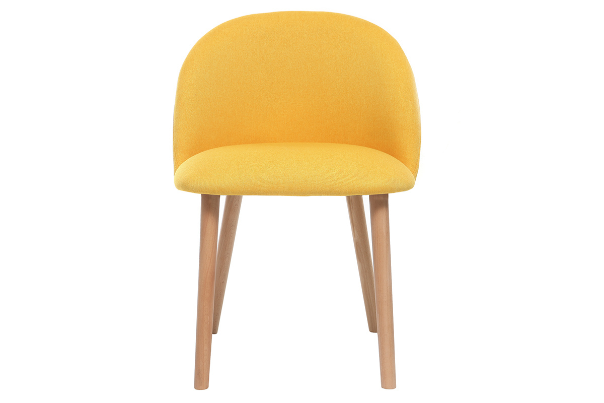 Chaise scandinave jaune et bois CELESTE